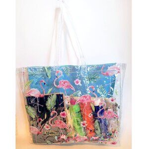 Summer Beach Shoulder Bag / Tote, Flamingos